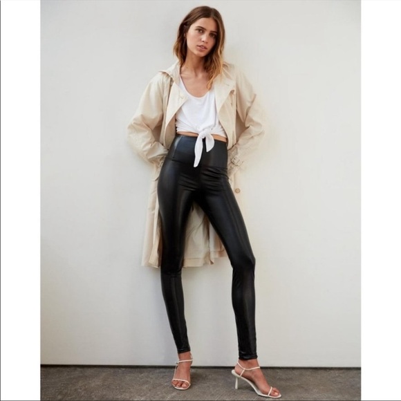 WILFRED FREE Daria  ankle vegan leather black pants - Picture 3 of 16